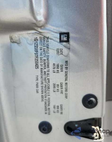 2007 Chevrolet Malibu Ls из США, поврежденный, VIN 1G1ZS58F97F250425